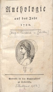 Titelseite Anthologie auf das Jahr 1782