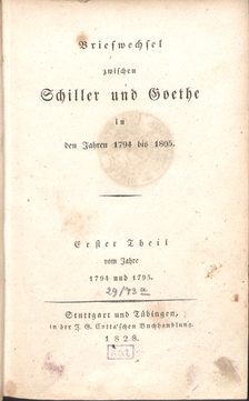 Titelseite Briefwechsel zwischen Schiller und Goethe