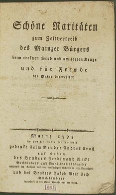 Titelblatt "Schöne Raritäten", Mog m 30, 1793, Mainz