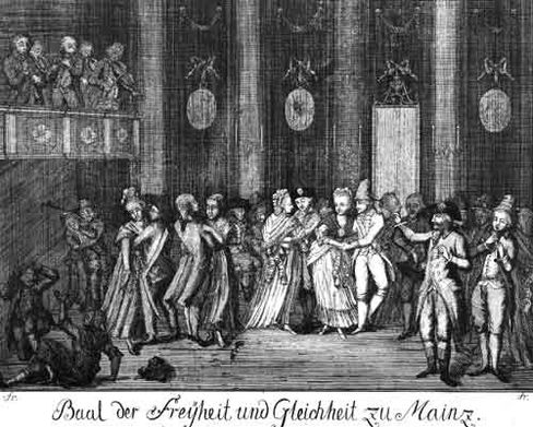 Ball der Klubisten im Redoutensaal, Große Bleiche (Kupferstich, um 1792/93)