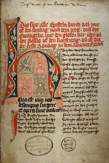 Handschrift Hs I 93, 1r. Plenar, Mittelrhein um 1400/Mitte 15. Jh.