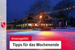 Eine Eislaufbahn im Dunklen. © Landeshauptstadt Mainz