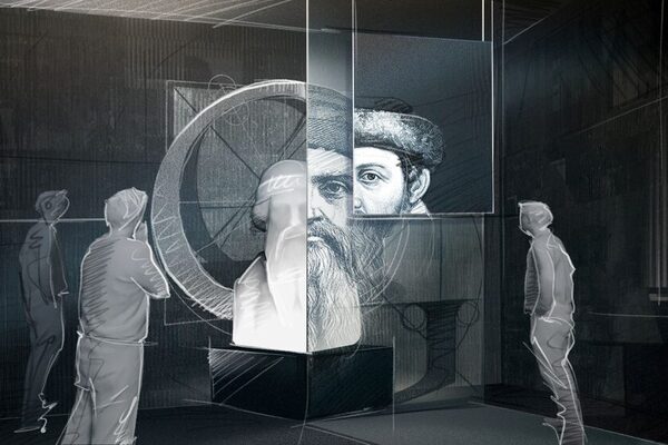 Grafik der neuen Szenografie des Gutenberg-Museum Neubaus © facts and fiction Köln Berlin